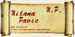 Milana Pavić vizit kartica